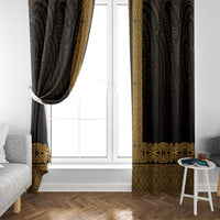 New Zealand Maori Kowhaiwhai Window Curtain Karaka Maui and Mangopare