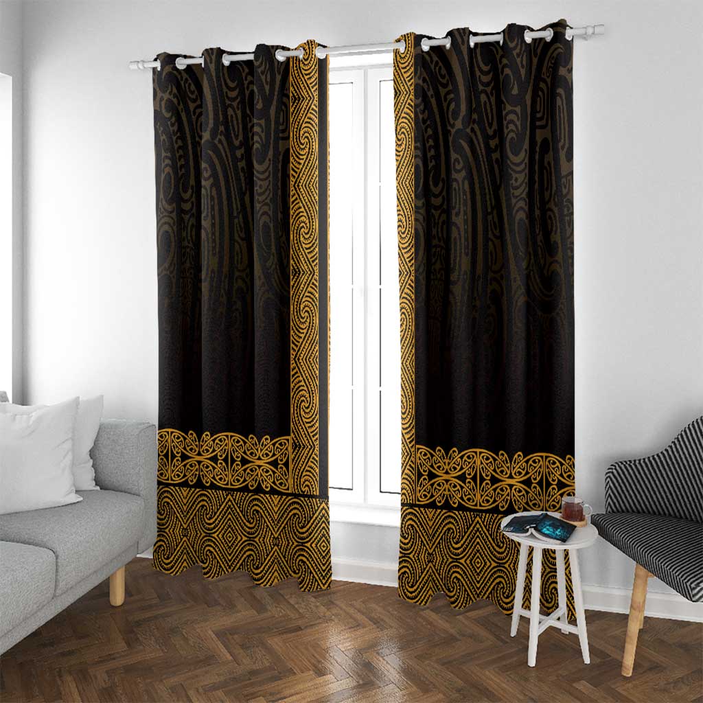 New Zealand Maori Kowhaiwhai Window Curtain Karaka Maui and Mangopare