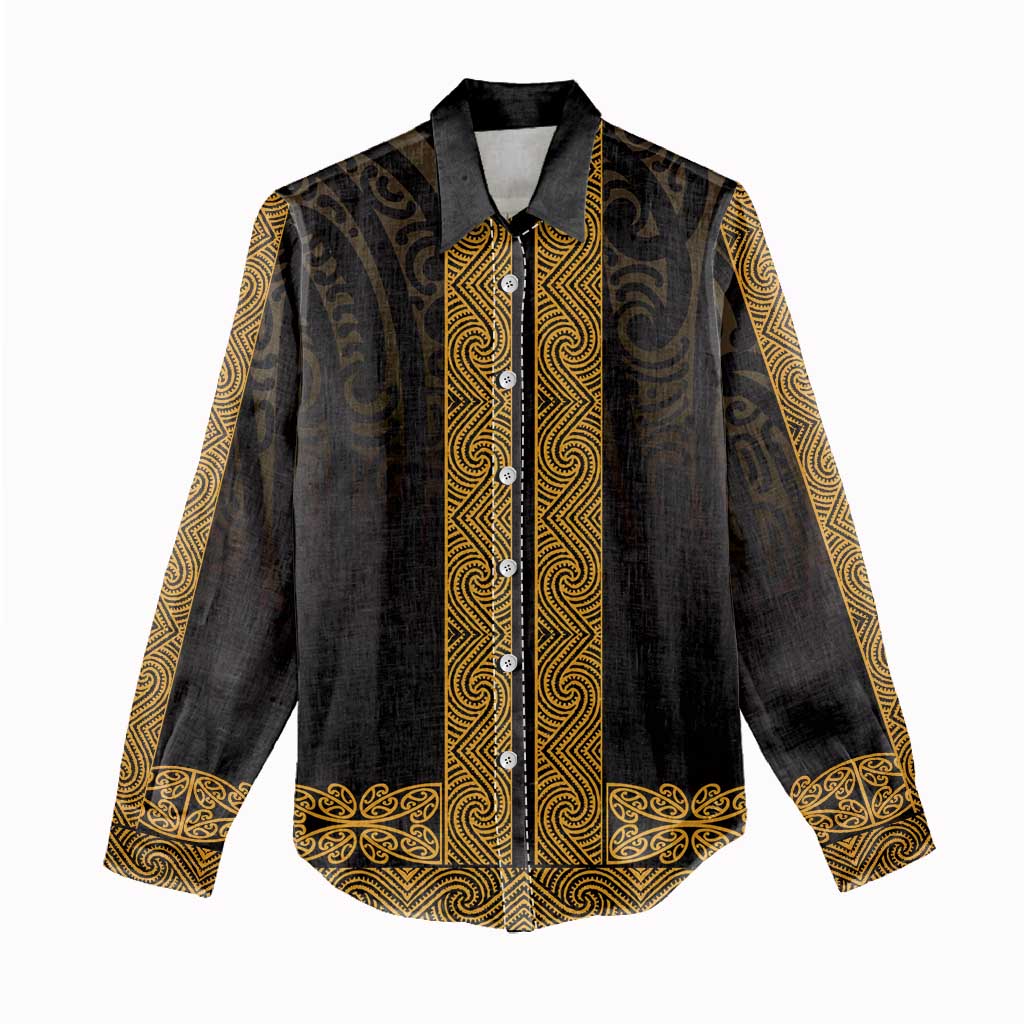 New Zealand Maori Kowhaiwhai Women Casual Shirt Karaka Maui and Mangopare