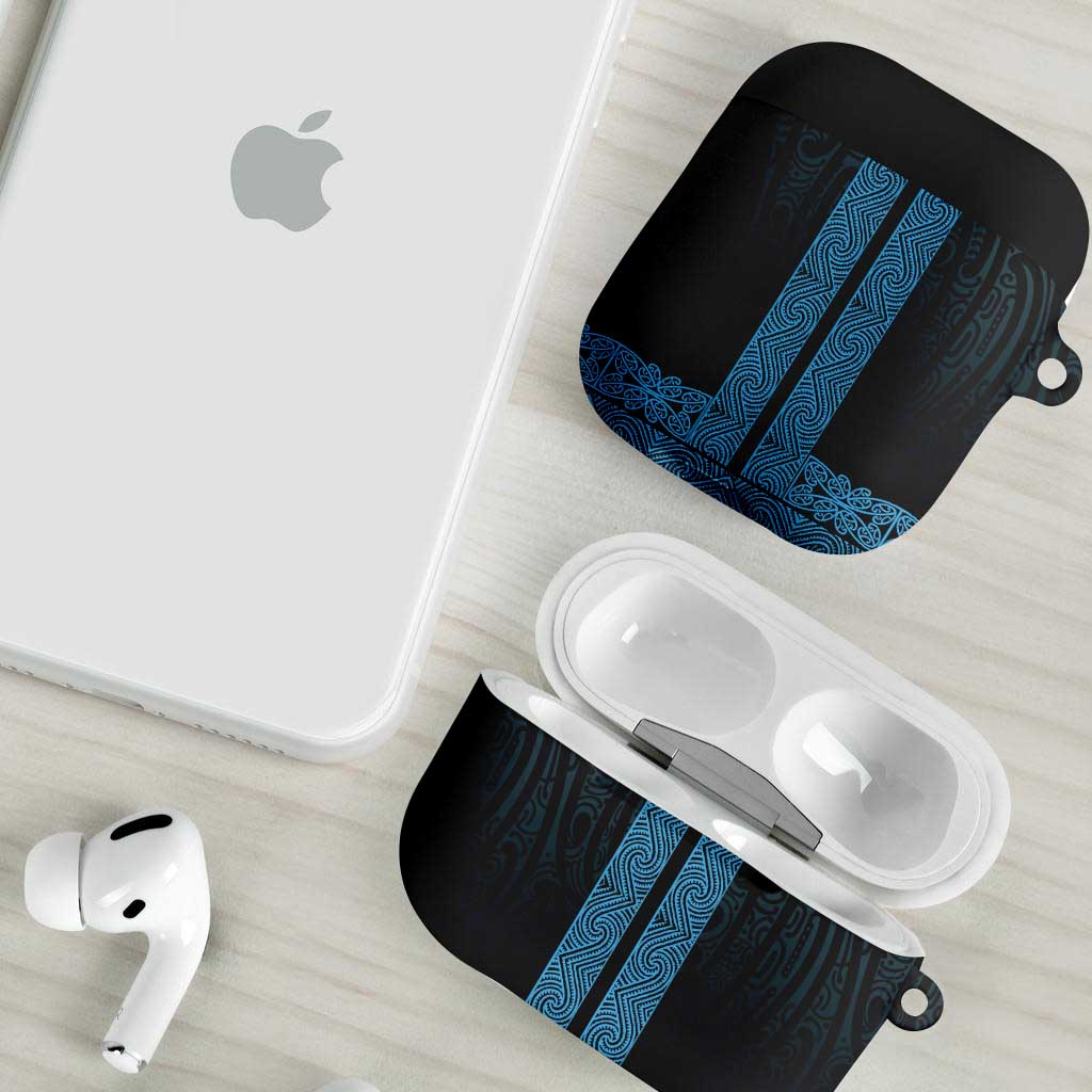 New Zealand Maori Kowhaiwhai AirPods Case Kikorangi Maui and Mangopare - Polynesian Pride
