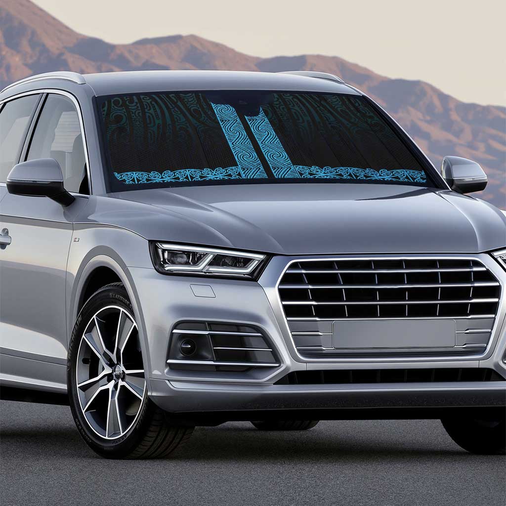 New Zealand Maori Kowhaiwhai Auto Sun Shade Kikorangi Maui and Mangopare - Polynesian Pride