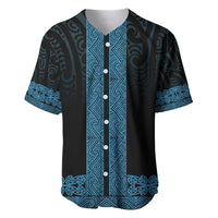 New Zealand Maori Kowhaiwhai Baseball Jersey Kikorangi Maui and Mangopare