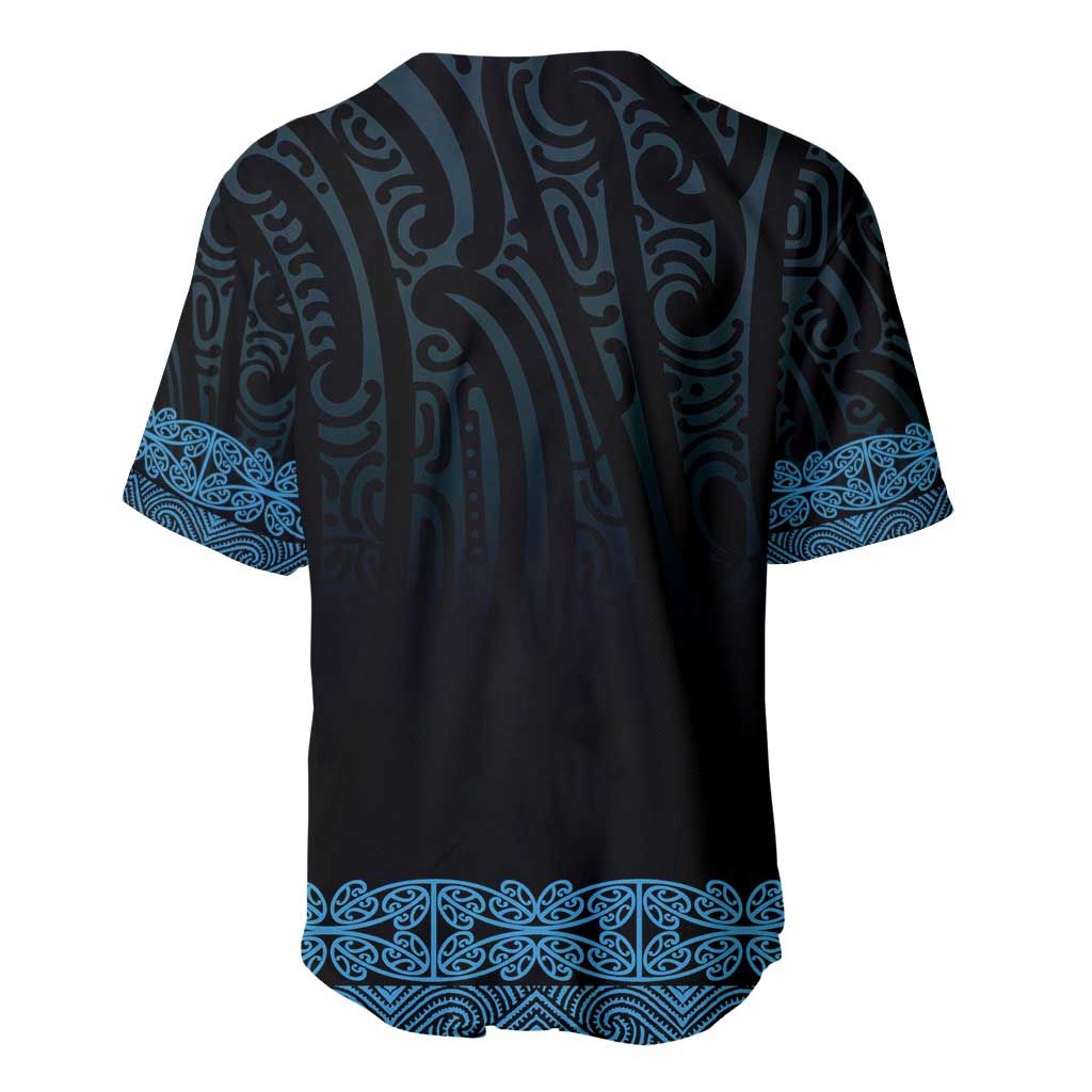 New Zealand Maori Kowhaiwhai Baseball Jersey Kikorangi Maui and Mangopare