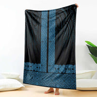 New Zealand Maori Kowhaiwhai Blanket Kikorangi Maui and Mangopare