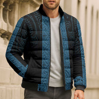 New Zealand Maori Kowhaiwhai Bomber Puffer Jacket Kikorangi Maui and Mangopare - Polynesian Pride