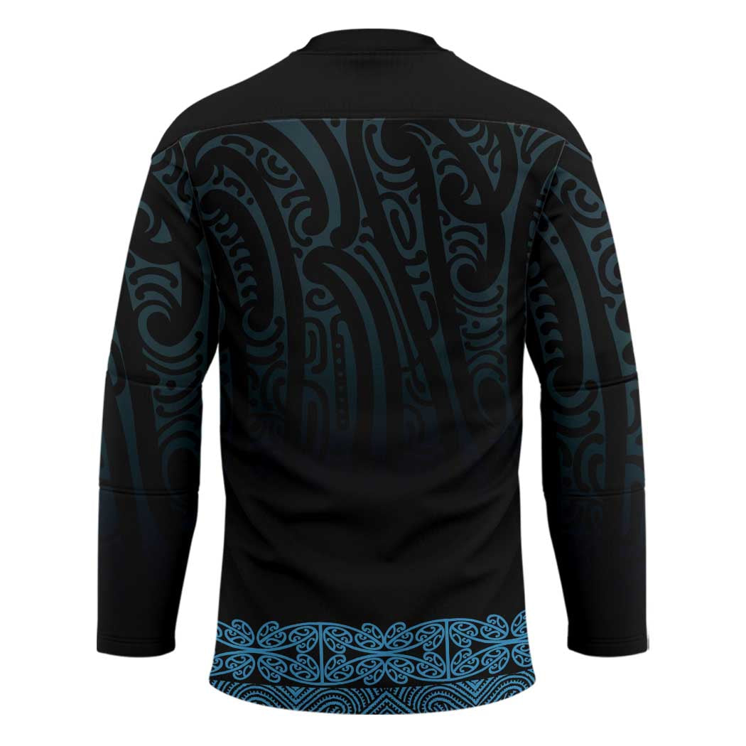 New Zealand Maori Kowhaiwhai Hockey Jersey Kikorangi Maui and Mangopare - Polynesian Pride