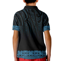 New Zealand Maori Kowhaiwhai Kid Polo Shirt Kikorangi Maui and Mangopare
