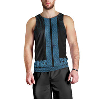 New Zealand Maori Kowhaiwhai Men Tank Top Kikorangi Maui and Mangopare