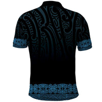 New Zealand Maori Kowhaiwhai Polo Shirt Kikorangi Maui and Mangopare