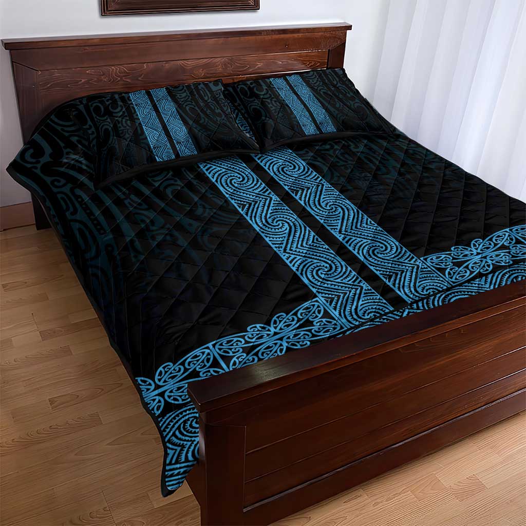 New Zealand Maori Kowhaiwhai Quilt Bed Set Kikorangi Maui and Mangopare