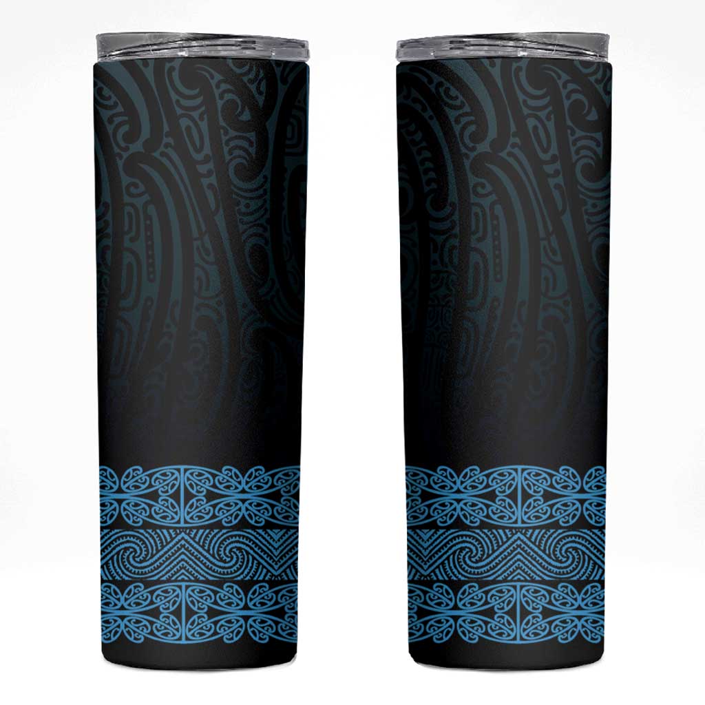 New Zealand Maori Kowhaiwhai Skinny Tumbler Kikorangi Maui and Mangopare