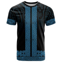 New Zealand Maori Kowhaiwhai T Shirt Kikorangi Maui and Mangopare