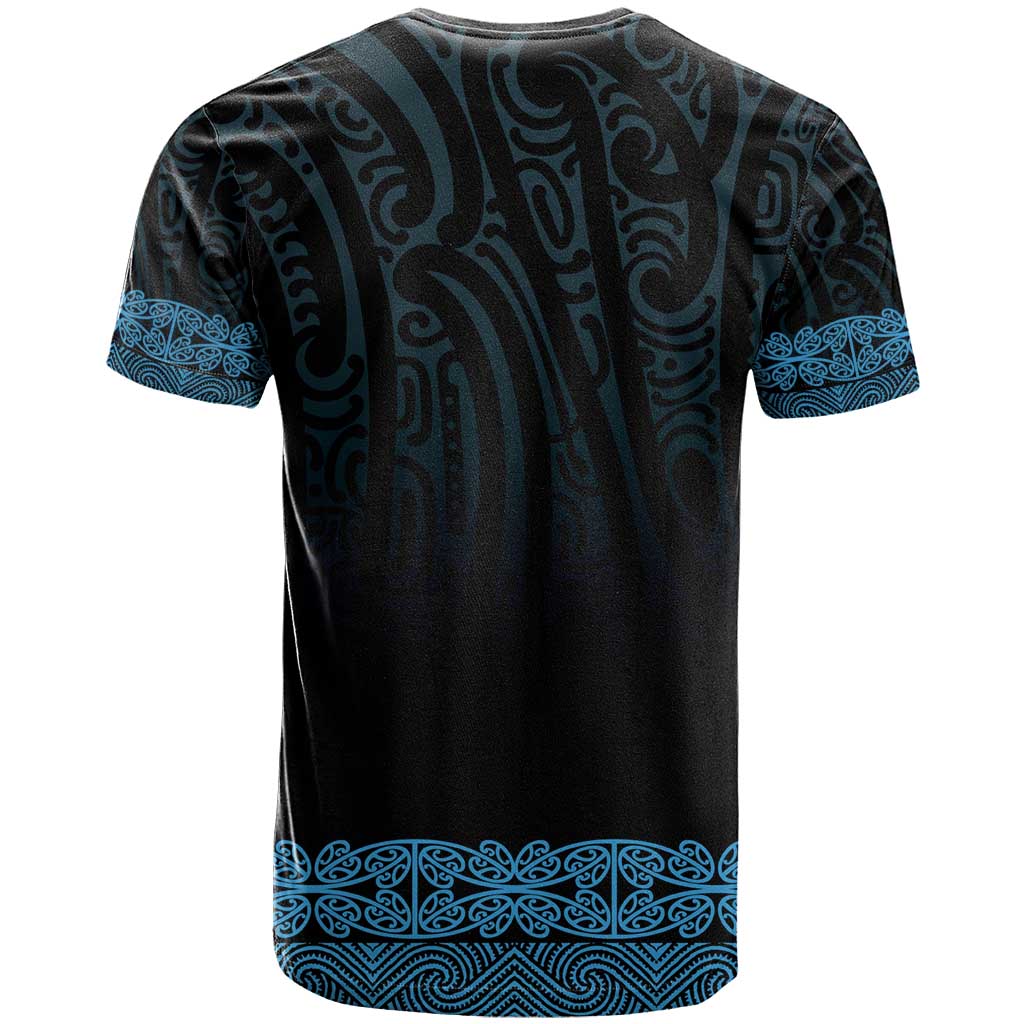 New Zealand Maori Kowhaiwhai T Shirt Kikorangi Maui and Mangopare