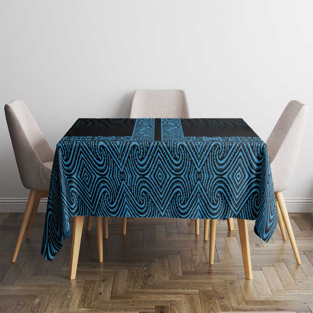 New Zealand Maori Kowhaiwhai Tablecloth Kikorangi Maui and Mangopare
