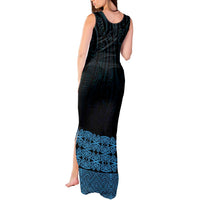 New Zealand Maori Kowhaiwhai Tank Maxi Dress Kikorangi Maui and Mangopare
