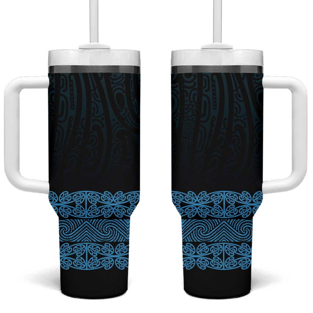 New Zealand Maori Kowhaiwhai Tumbler With Handle Kikorangi Maui and Mangopare