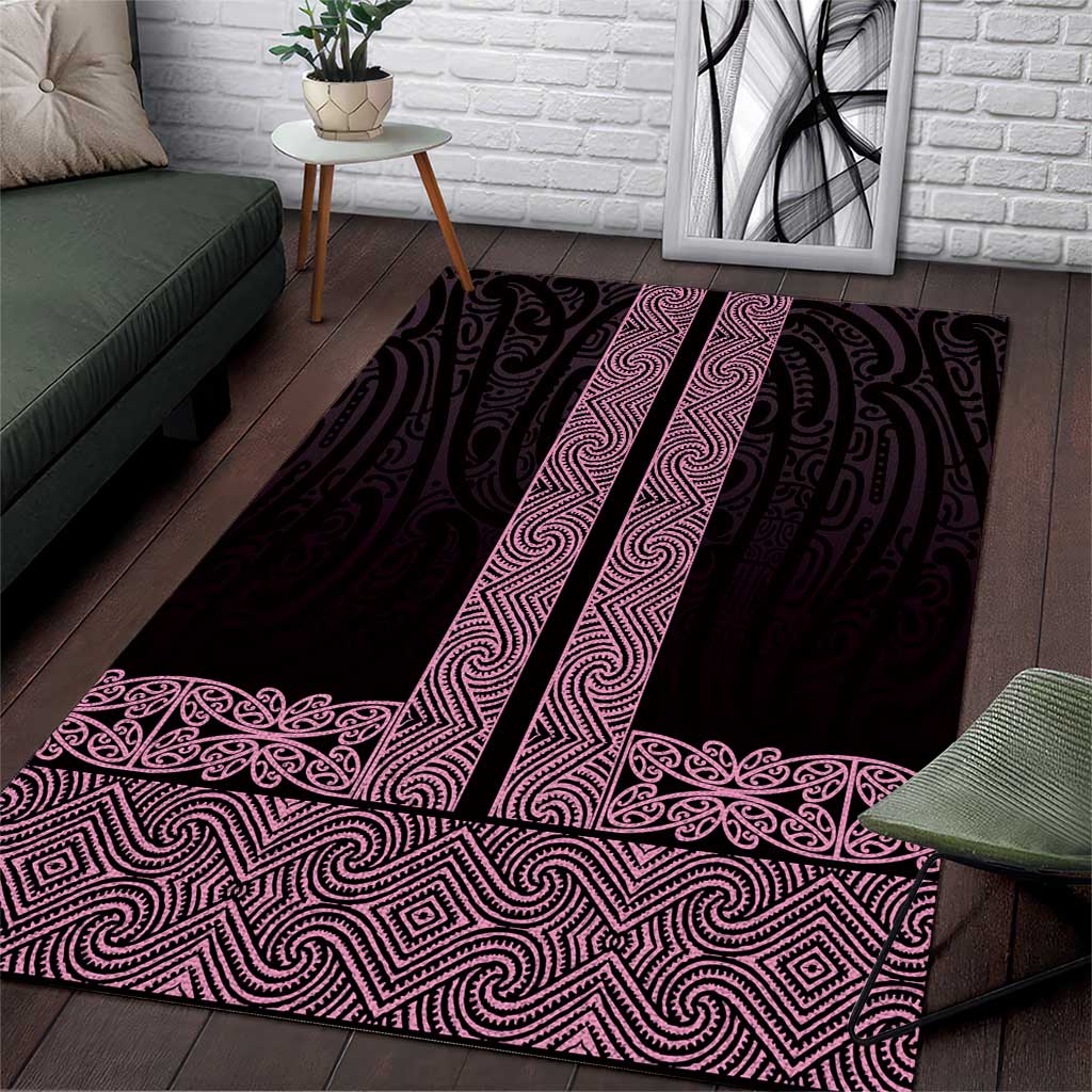 New Zealand Maori Kowhaiwhai Area Rug Mawhero Maui and Mangopare