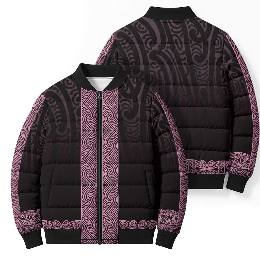 New Zealand Maori Kowhaiwhai Bomber Puffer Jacket Mawhero Maui and Mangopare - Polynesian Pride