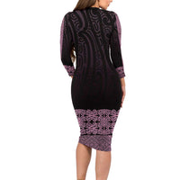 New Zealand Maori Kowhaiwhai Family Matching Long Sleeve Bodycon Dress and Hawaiian Shirt Mawhero Maui and Mangopare
