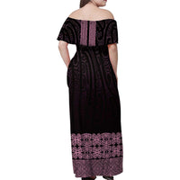 New Zealand Maori Kowhaiwhai Family Matching Off Shoulder Maxi Dress and Hawaiian Shirt Mawhero Maui and Mangopare