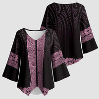 New Zealand Maori Kowhaiwhai Kimono Sleeve Blouse Mawhero Maui and Mangopare - Polynesian Pride