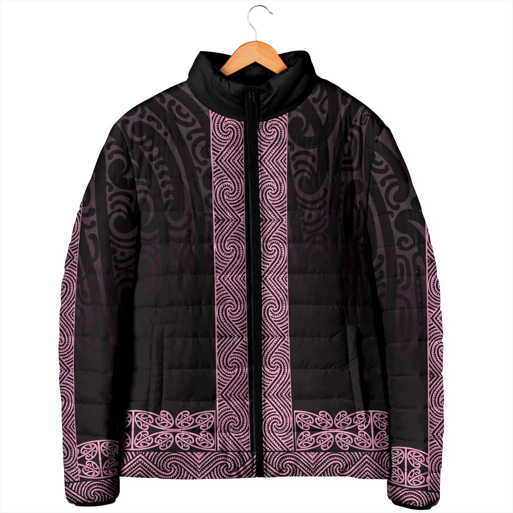 New Zealand Maori Kowhaiwhai Padded Jacket Mawhero Maui and Mangopare - Polynesian Pride