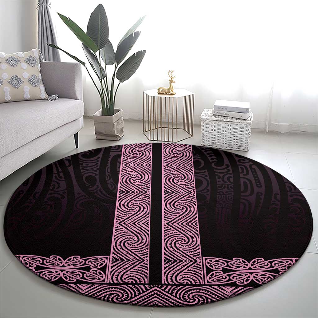 New Zealand Maori Kowhaiwhai Round Carpet Mawhero Maui and Mangopare