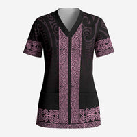 New Zealand Maori Kowhaiwhai Scrub Top Mawhero Maui and Mangopare - Polynesian Pride