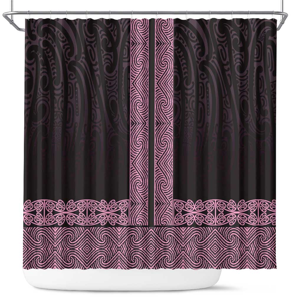 New Zealand Maori Kowhaiwhai Shower Curtain Mawhero Maui and Mangopare