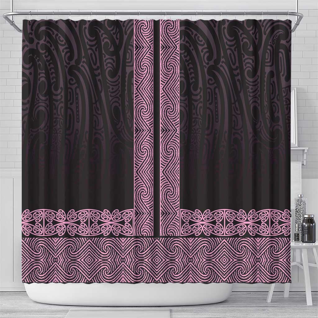 New Zealand Maori Kowhaiwhai Shower Curtain Mawhero Maui and Mangopare