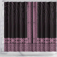 New Zealand Maori Kowhaiwhai Shower Curtain Mawhero Maui and Mangopare