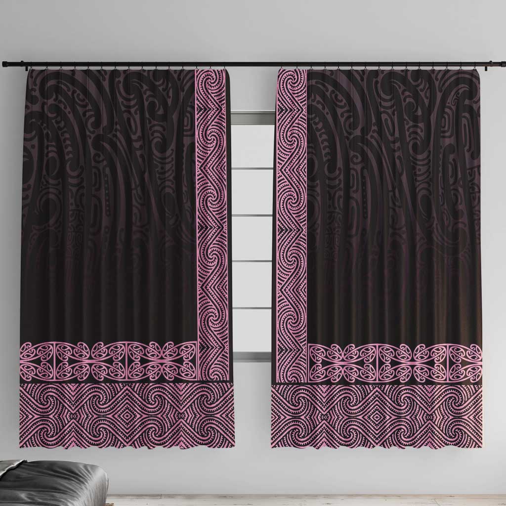 New Zealand Maori Kowhaiwhai Window Curtain Mawhero Maui and Mangopare