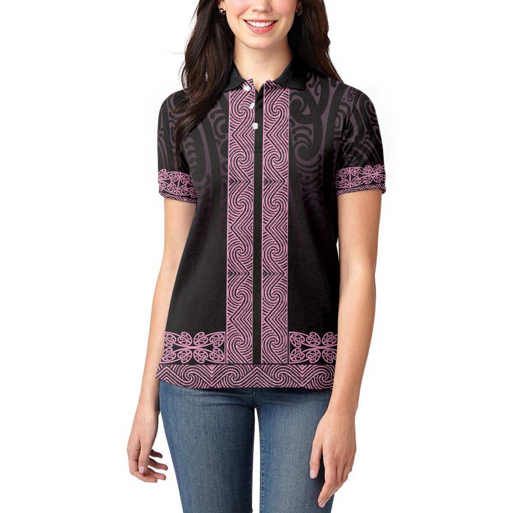 New Zealand Maori Kowhaiwhai Women Polo Shirt Mawhero Maui and Mangopare