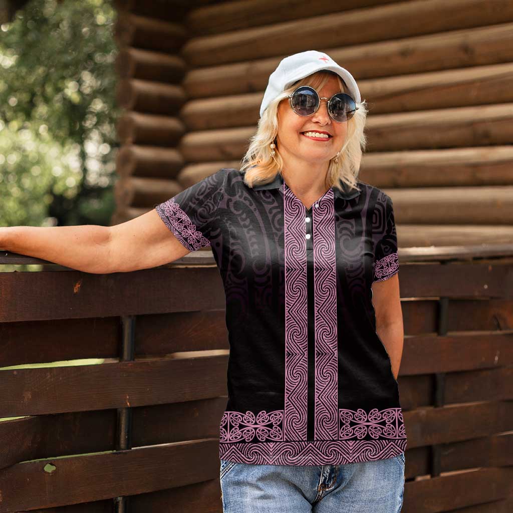 New Zealand Maori Kowhaiwhai Women Polo Shirt Mawhero Maui and Mangopare