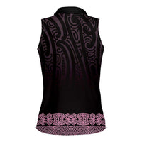New Zealand Maori Kowhaiwhai Women Sleeveless Polo Shirt Mawhero Maui and Mangopare