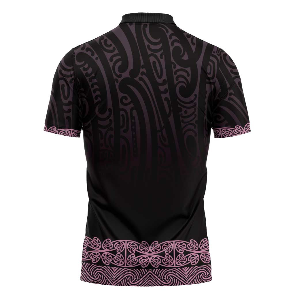 New Zealand Maori Kowhaiwhai Zipper Polo Shirt Mawhero Maui and Mangopare - Polynesian Pride