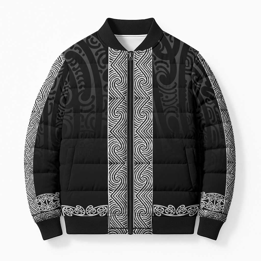 New Zealand Maori Kowhaiwhai Bomber Puffer Jacket Pango Maui and Mangopare - Polynesian Pride