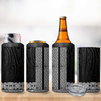New Zealand Maori Kowhaiwhai 4 in 1 Can Cooler Tumbler Pango Maui and Mangopare