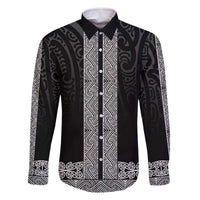 New Zealand Maori Kowhaiwhai Family Matching Off The Shoulder Long Sleeve Dress and Hawaiian Shirt Pango Maui and Mangopare