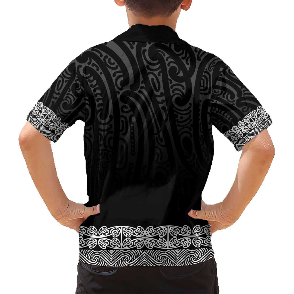 New Zealand Maori Kowhaiwhai Family Matching Short Sleeve Bodycon Dress and Hawaiian Shirt Pango Maui and Mangopare