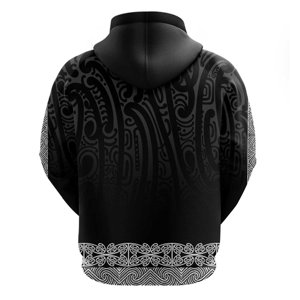 New Zealand Maori Kowhaiwhai Hoodie Pango Maui and Mangopare
