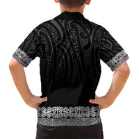 New Zealand Maori Kowhaiwhai Kid Hawaiian Shirt Pango Maui and Mangopare