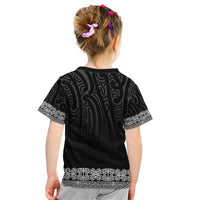 New Zealand Maori Kowhaiwhai Kid T Shirt Pango Maui and Mangopare