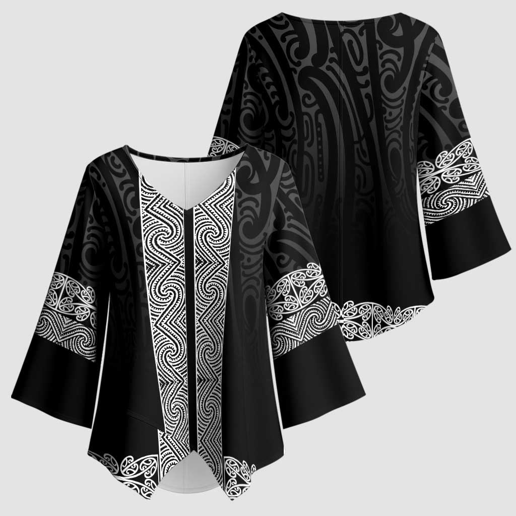 New Zealand Maori Kowhaiwhai Kimono Sleeve Blouse Pango Maui and Mangopare - Polynesian Pride