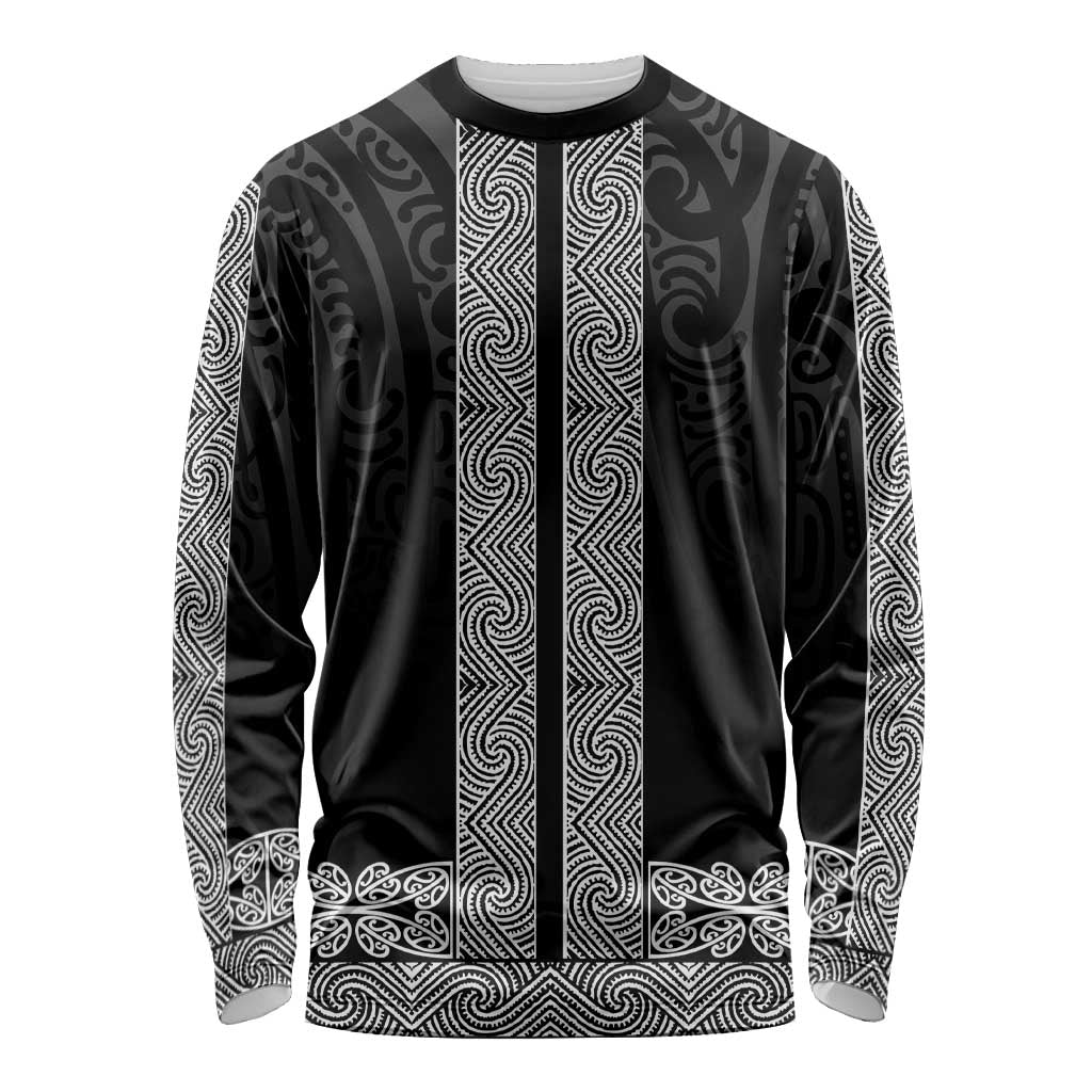 New Zealand Maori Kowhaiwhai Long Sleeve Shirt Pango Maui and Mangopare