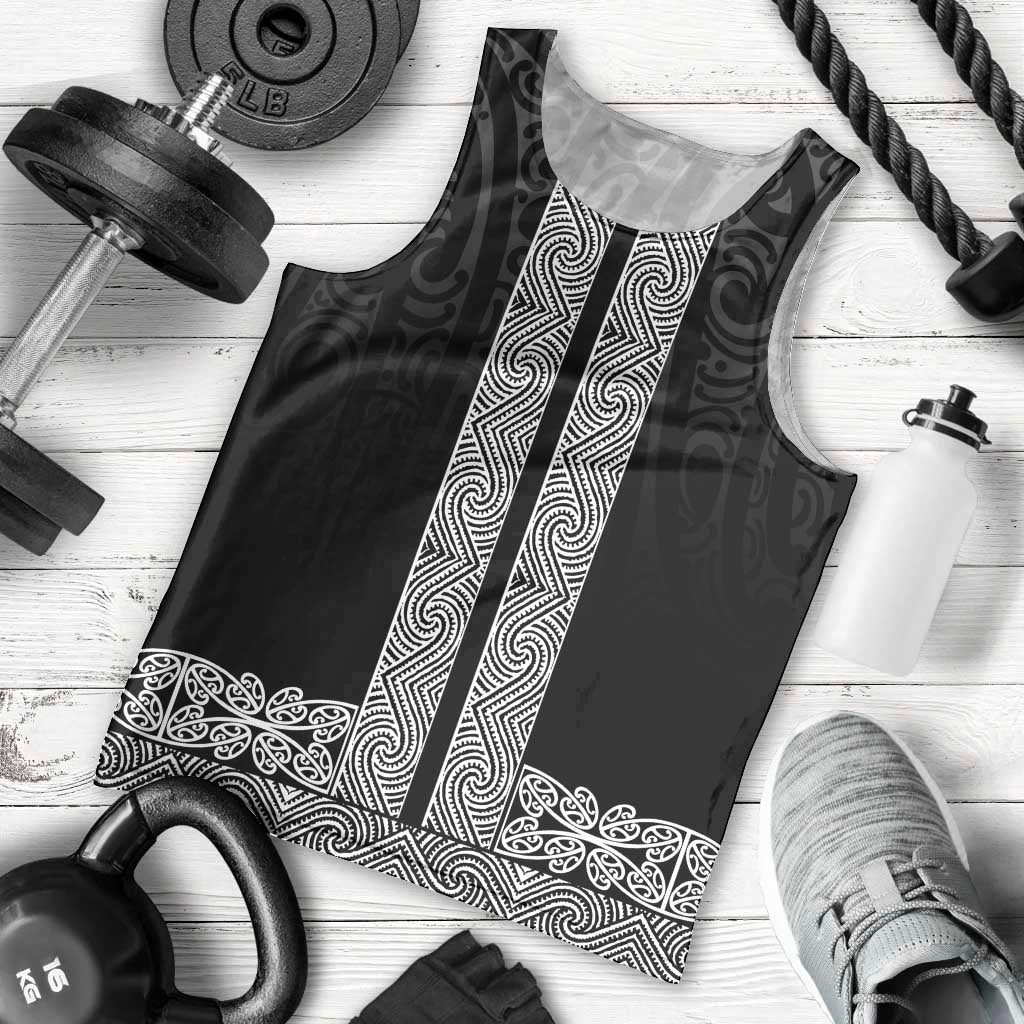 New Zealand Maori Kowhaiwhai Men Tank Top Pango Maui and Mangopare