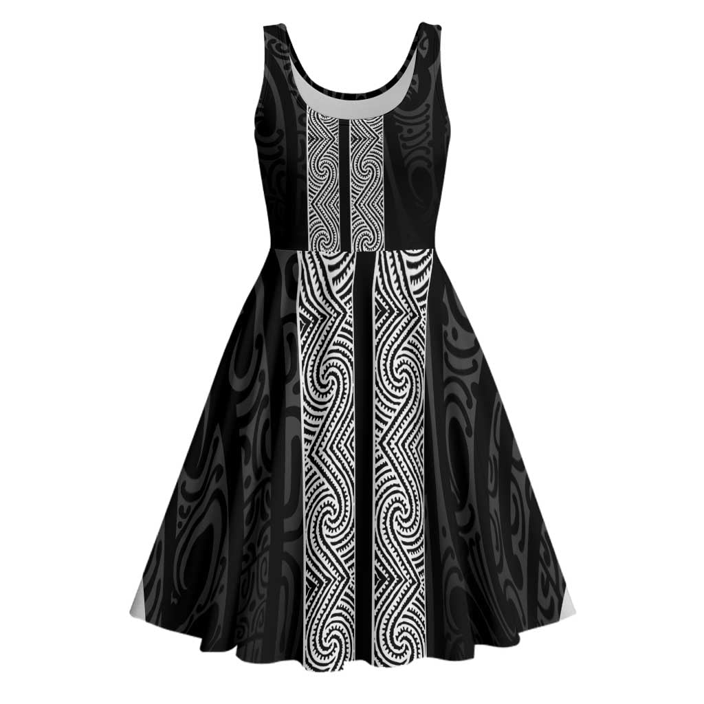 New Zealand Maori Kowhaiwhai Midi Dress Pango Maui and Mangopare - Polynesian Pride