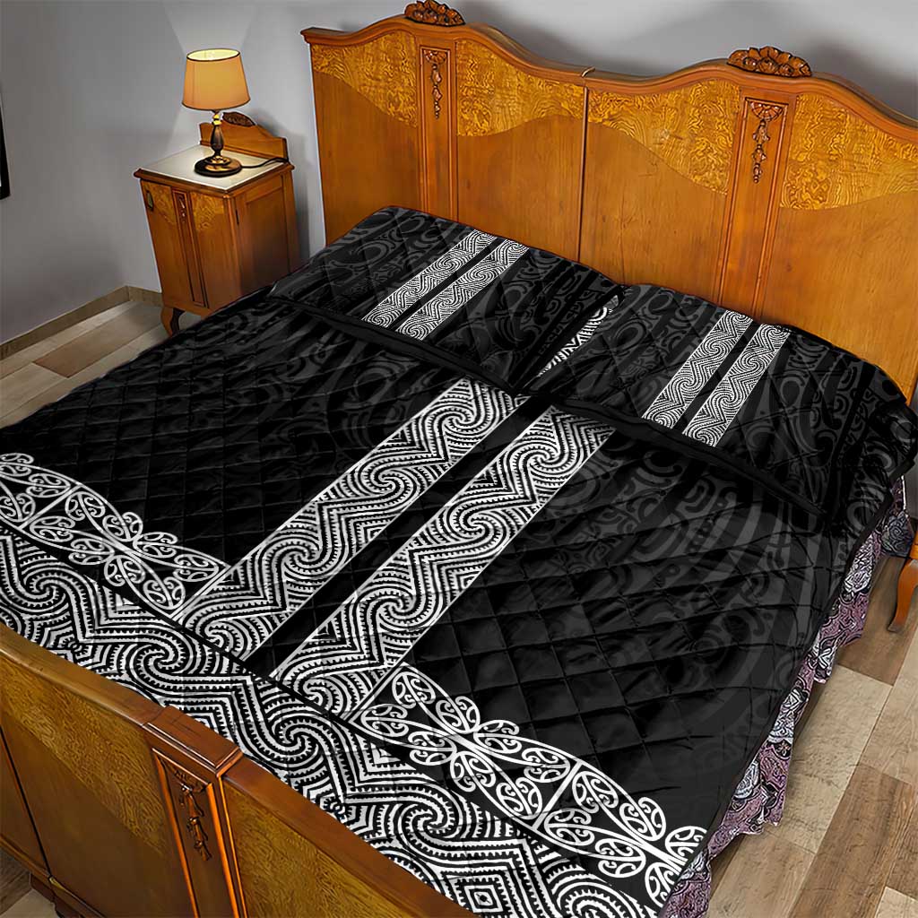 New Zealand Maori Kowhaiwhai Quilt Bed Set Pango Maui and Mangopare