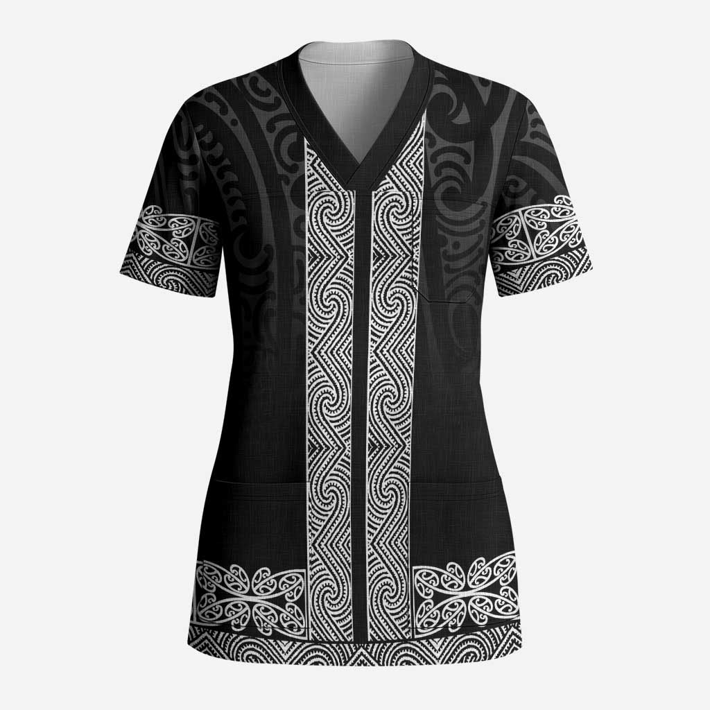 New Zealand Maori Kowhaiwhai Scrub Top Pango Maui and Mangopare - Polynesian Pride