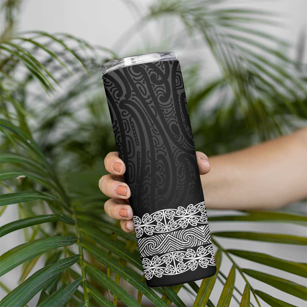 New Zealand Maori Kowhaiwhai Skinny Tumbler Pango Maui and Mangopare